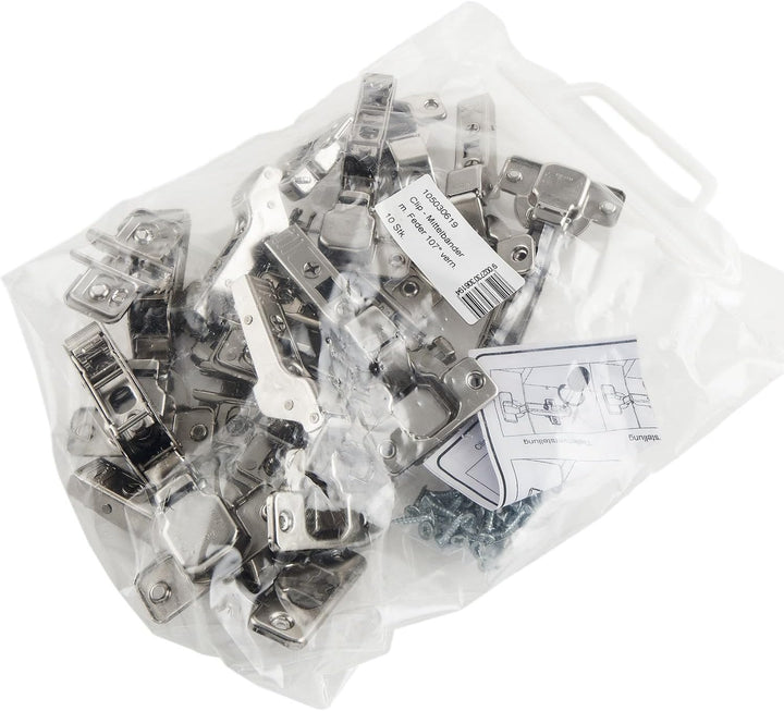 BLUM Clip top Möbel-Scharnier Möbelband; Mittelanschlag, 10 Stück inkl. Montageplatten, Schrauben un