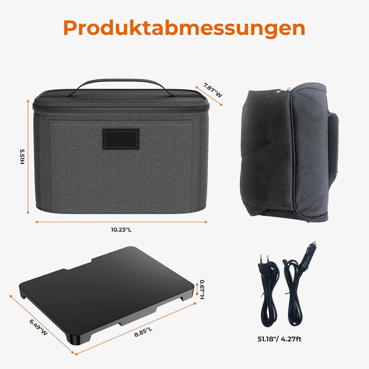 Elektrische Lunchbox - Kleine Speisenwärmer für Männer & Frauen, Mini Mikrowelle für Reisen, 12V/24V