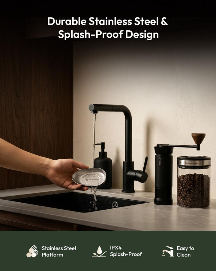 Maestri House wiederaufladbare Kaffeewaage 0,1g präzise mit 8ml Sprühflasche ergonomisches Design mi