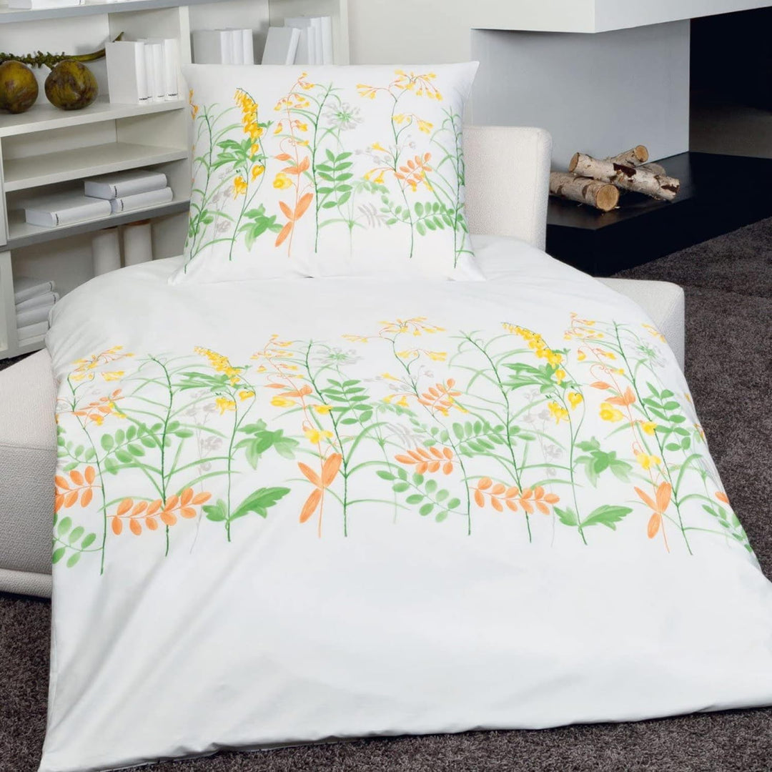 Janine Bettwäsche Messina 4704 gelb-orange - 03 80x80 cm - 135x200 cm, 80x80 cm - 135x200 cm