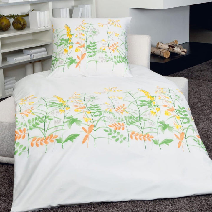 Janine Bettwäsche Messina 4704 gelb-orange - 03 80x80 cm - 135x200 cm, 80x80 cm - 135x200 cm