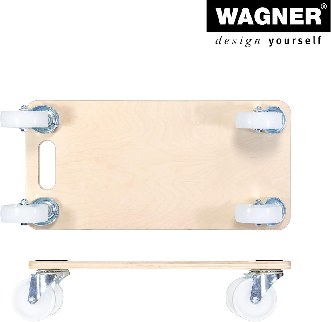 WAGNER Transportroller Transporthilfe 1129 I Möbelroller aus Schichtholz I 59 x 29 x 13,5 cm, Tragkr