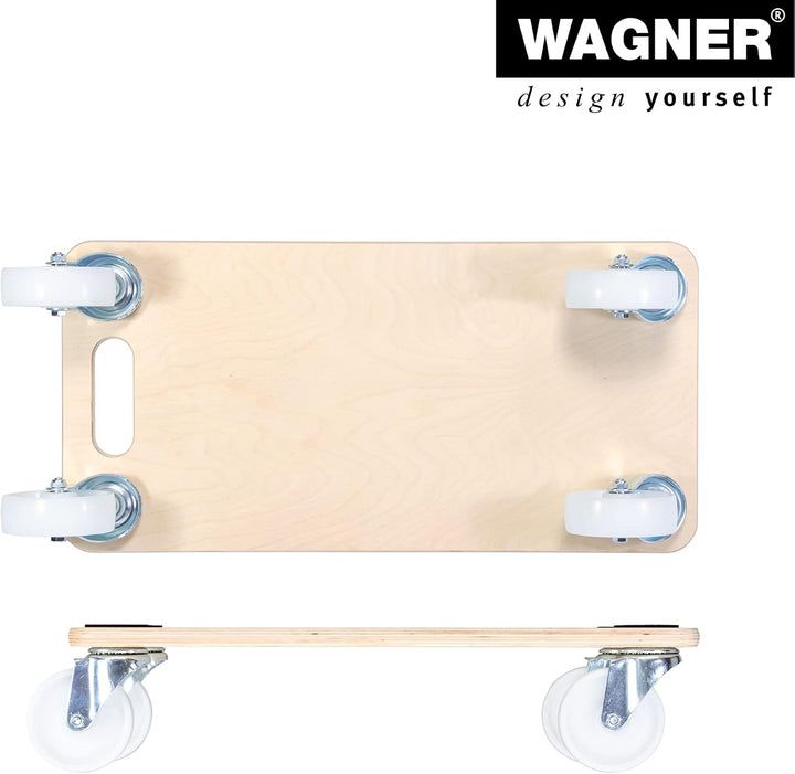 WAGNER Transportroller Transporthilfe 1129 I Möbelroller aus Schichtholz I 59 x 29 x 13,5 cm, Tragkr