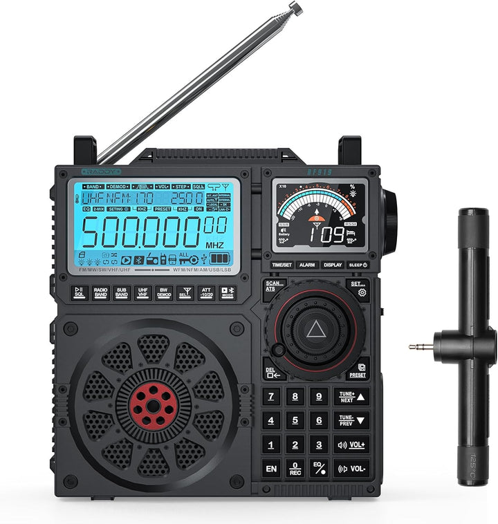 Raddy RF919 SSB Kurzwellenradio, Vollband FM AM SW VHF UHF AIR CB und SSB Weltempfänger, mit Antenne