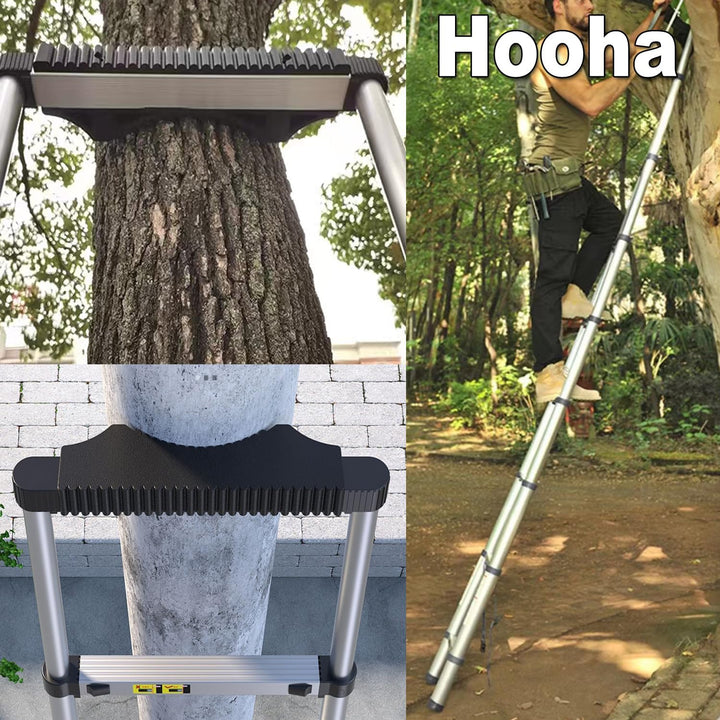 Hooha 5,1M Aluminium Teleskopleiter mit Anti-rutsch Gummipuffer Telescoping Ladder Ausziehleiter Bel