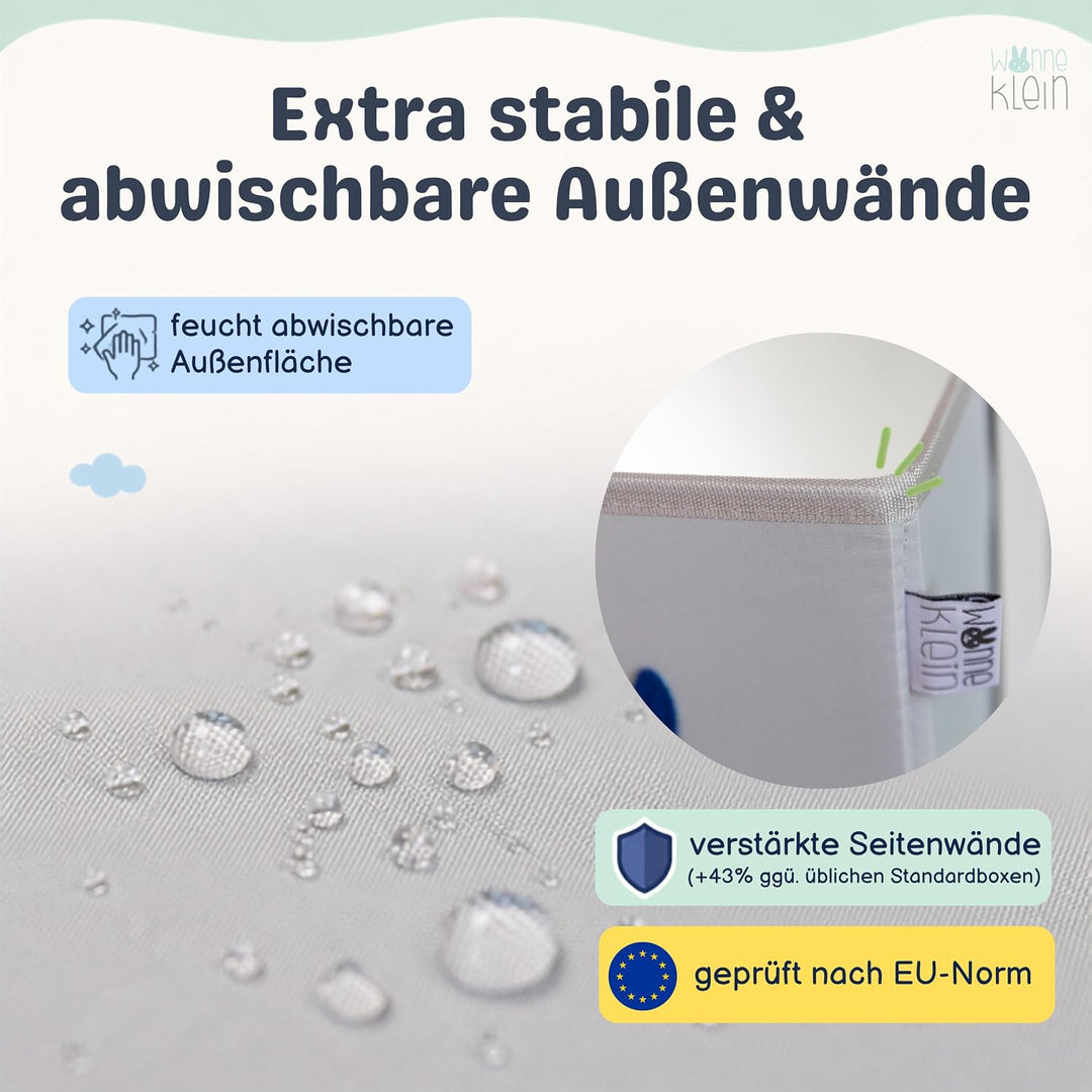 wonneklein Aufbewahrungsbox Kinder - 33x33x33 cm - Spielzeugkiste mit Tiermotiv - Ordnungsbox für Ka