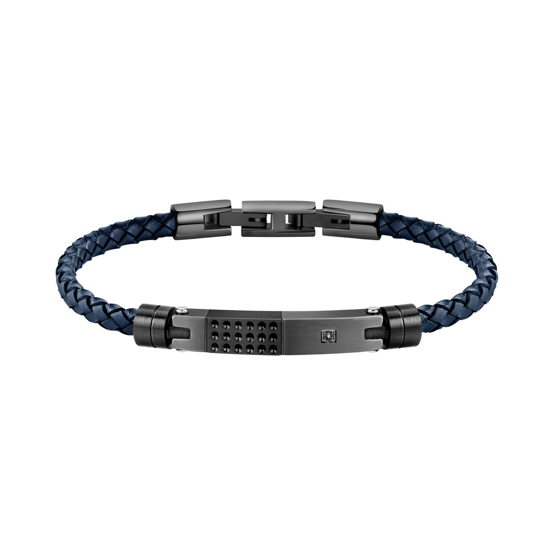 Morellato Herrenarmband, Kollektion Moody, aus Leder, Schwarz-IP, Edelstahl - SQH21