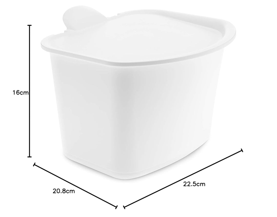 Koziol BIBO ORGANIC Biomülleimer Küche 3L (cotton white), Komposteimer mit Deckel, Bio Mülleimer für