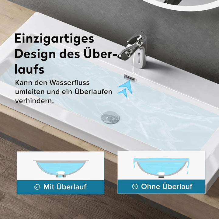 Design Waschbecken Colossum01, Weiss aus Gussmarmor, Waschtisch, Waschplatz, Einbauwaschbecken, BTH: