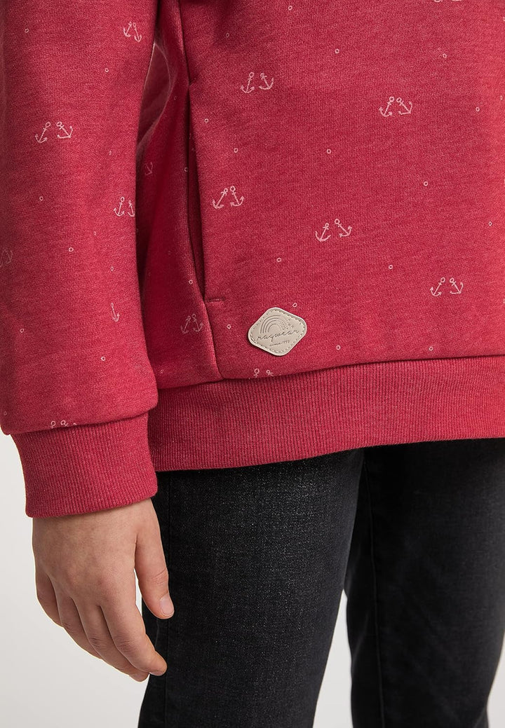 Ragwear Gitka Marina Mädchen Sweatshirt Kapuzenpullover Sweater Kinder Pullover Anker Motiv 152 Rot,