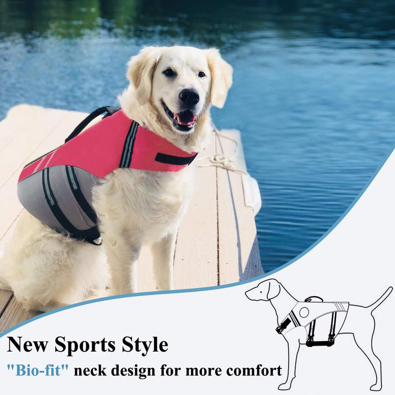 VIVAGLORY Sportstil Schwimmweste für Hunde mit Hervorragendem Auftrieb, Einstellbar & Langlebig Schw