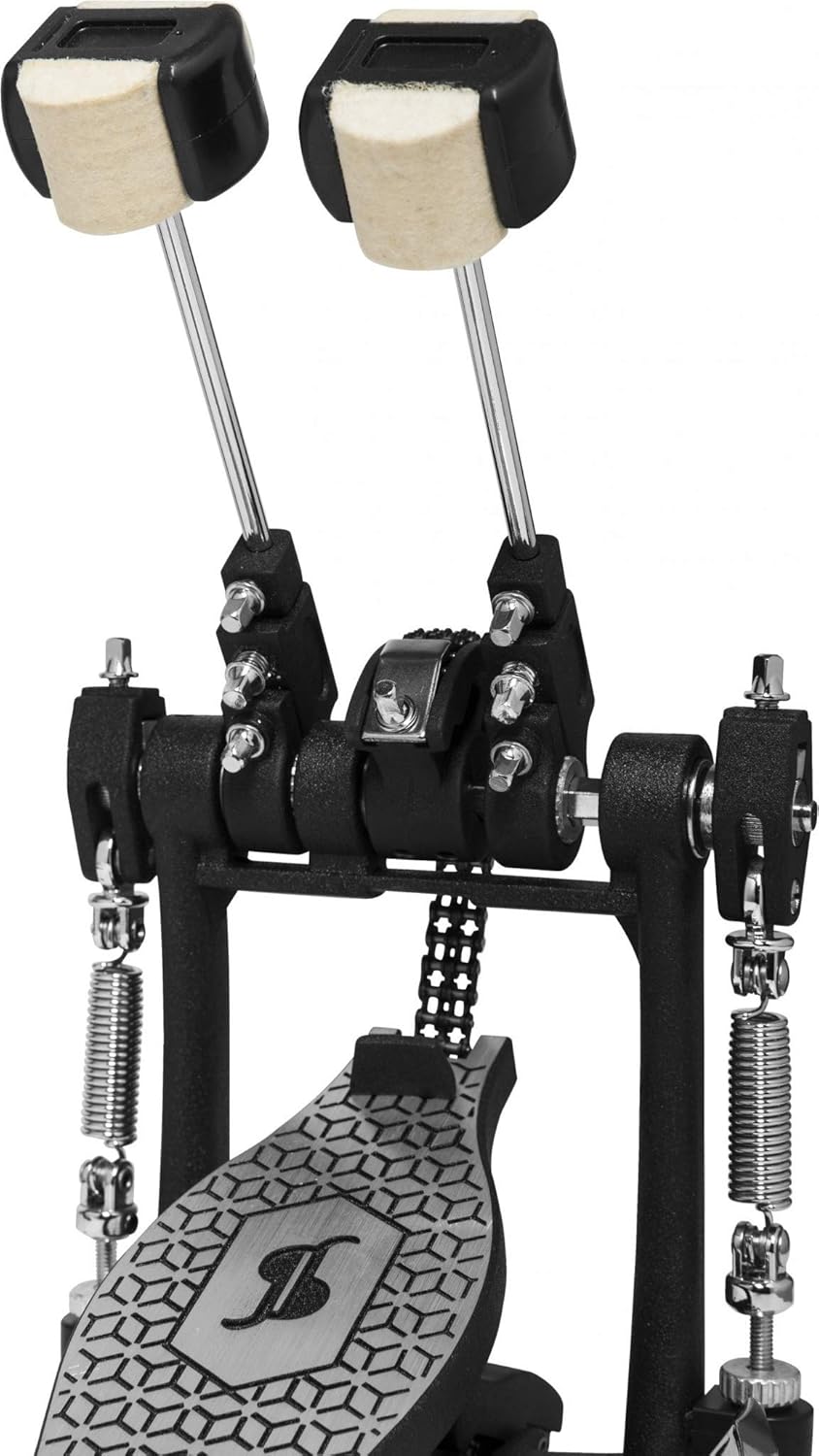 Stagg PPD-52 Double Bass Kick Drum Pedal mit Doppelkette Einzelbett, Einzelbett