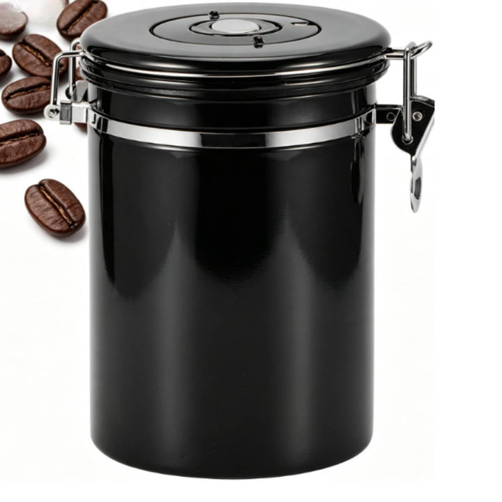 HERCHR Edelstahl-Kaffeekanister, 1.5 Litern Kaffeedose Luftdicht, Kaffeebohnen Behälter, Kaffeedose