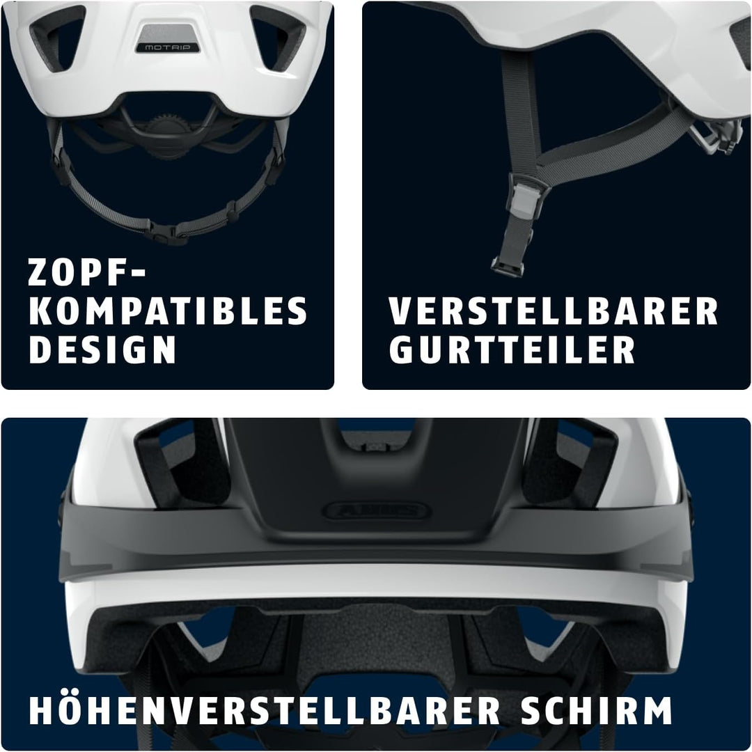 ABUS MTB-Helm MoTrip - robuster Fahrradhelm mit höhenverstellbarem Schirm für Mountainbiker - indivi