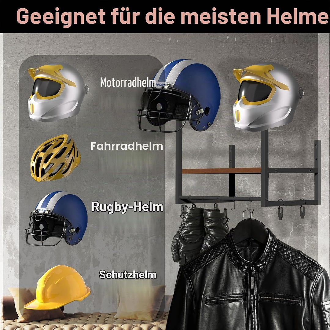 Helm Halterung-Motorradhelm Halterung Wand 2er Set, Motorradhalterung Plattenständer Display Organiz