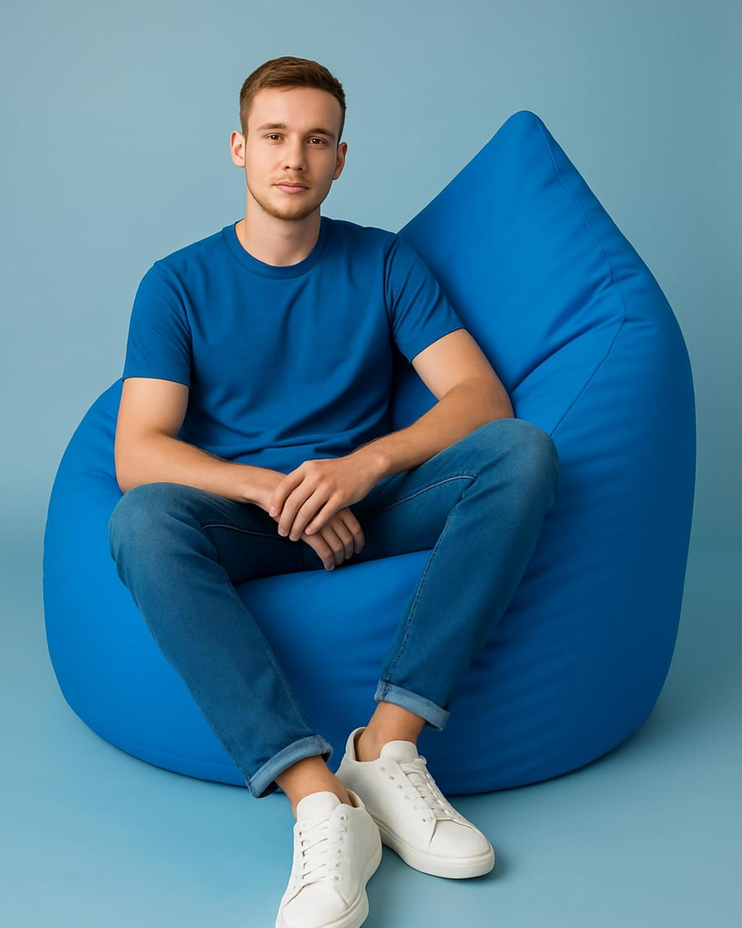 PATCH HOME Patchhome Sitzsack Tropfenform mit Reissverschluss Nachfüllbar - für In &amp; Outdoor - mit S