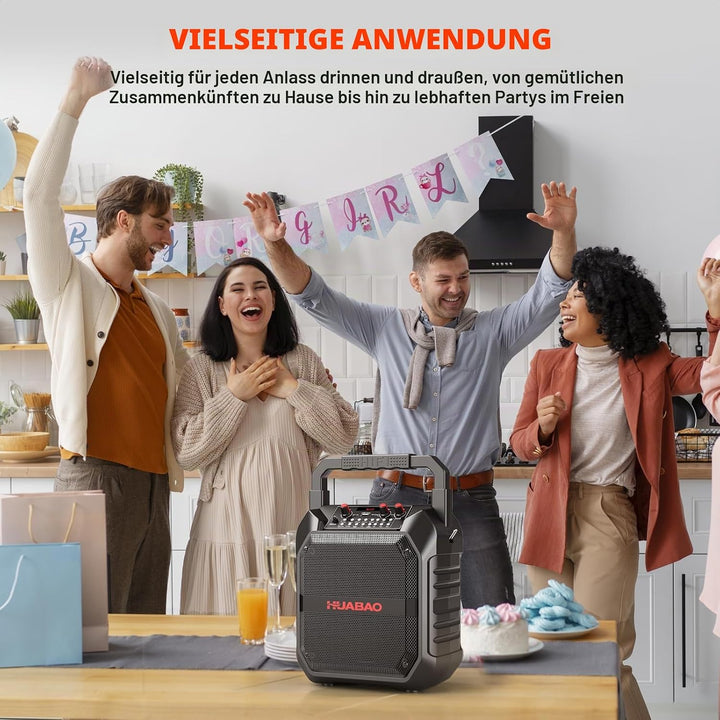 Karaoke-Maschine, tragbarer Bluetooth-Lautsprecher mit drahtlosem Mikrofon für Erwachsene & Kinder,