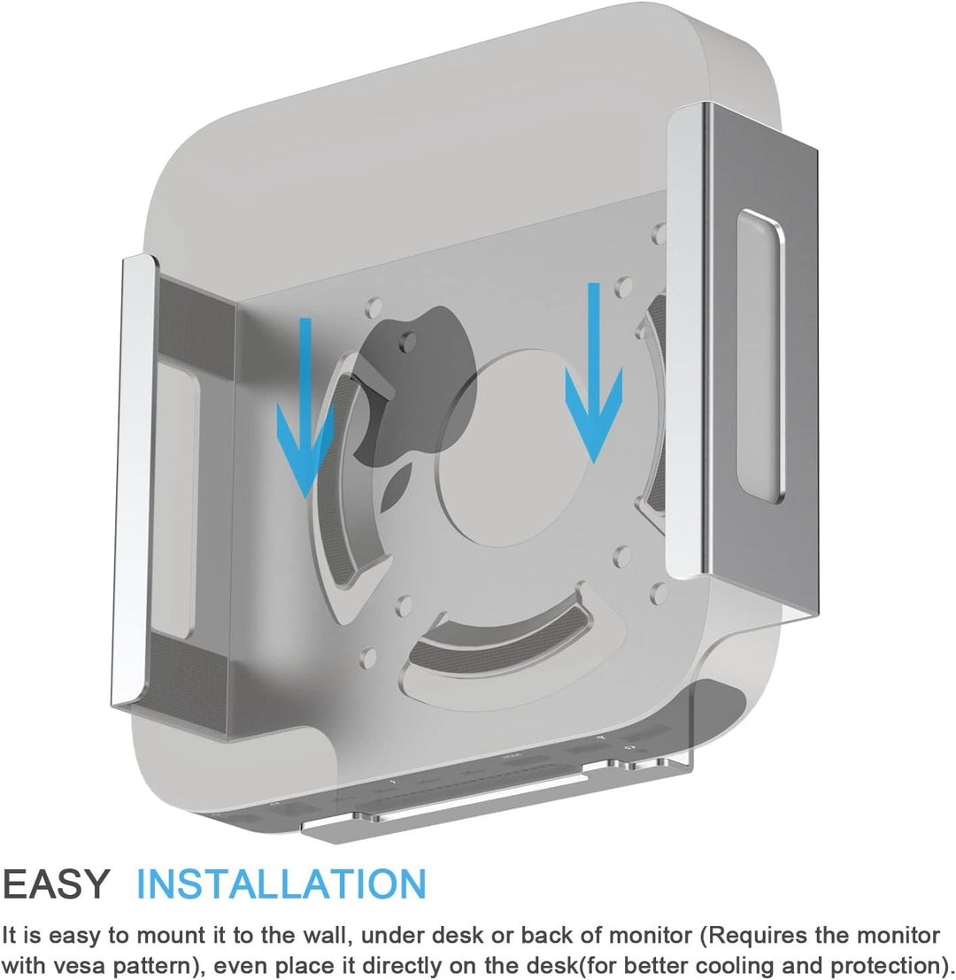 IFCASE Mac Mini M2 Halterung, Wärmeableitung Design Anti-Kratzer hinter dem Monitor, Unter dem Schre