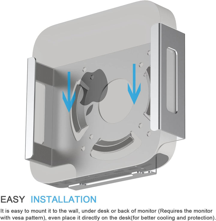 IFCASE Mac Mini M2 Halterung, Wärmeableitung Design Anti-Kratzer hinter dem Monitor, Unter dem Schre