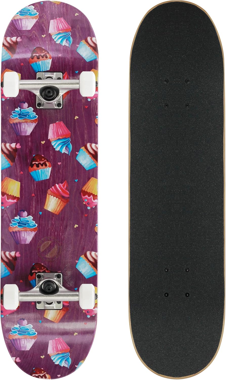 BTFL Komplettboard, Skateboard Deck 8.125" mit ABEC 9 Kugellager für Anfänger und Fortgeschrittene,