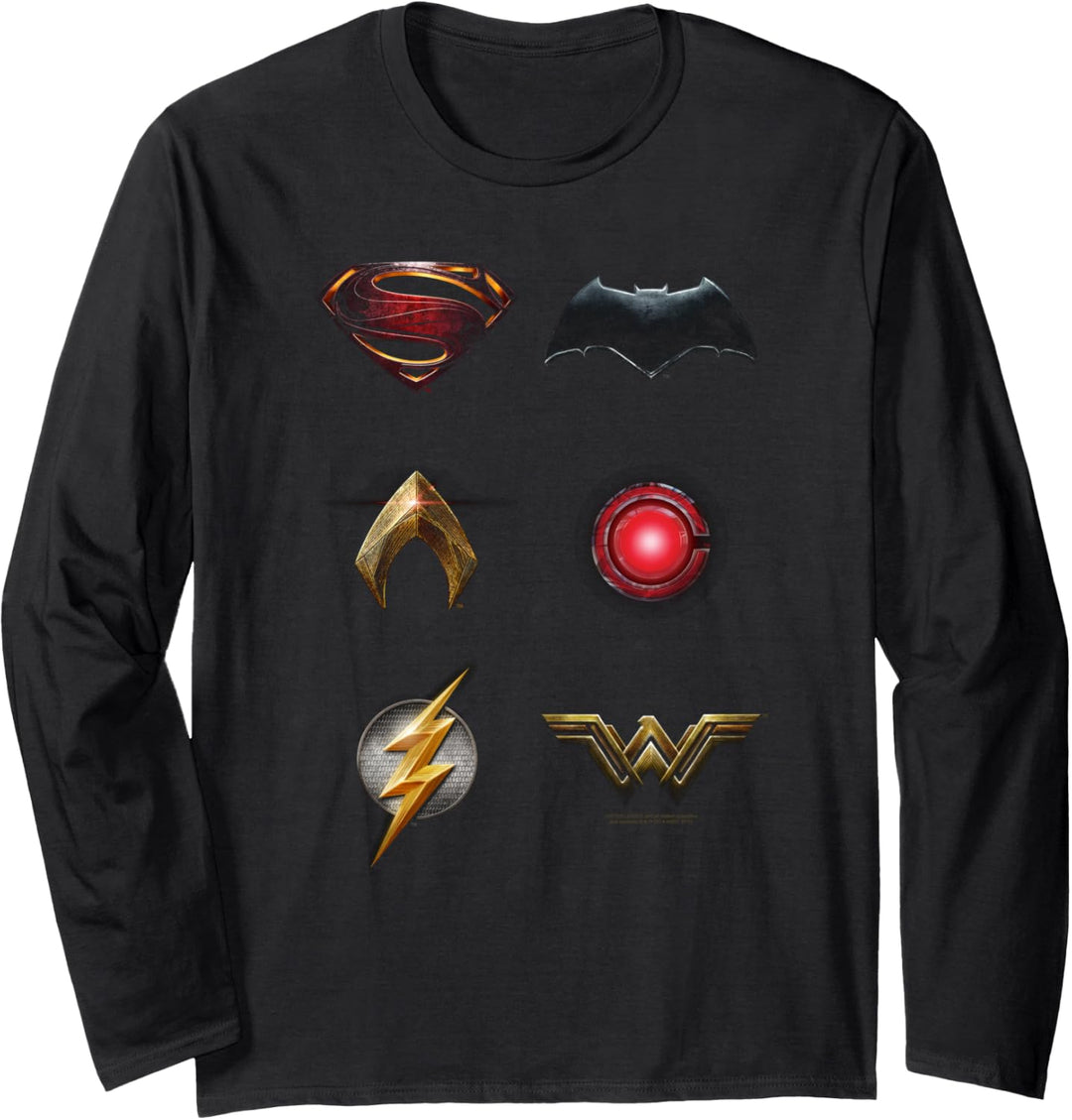 Justice League Movie Logos Langarmshirt