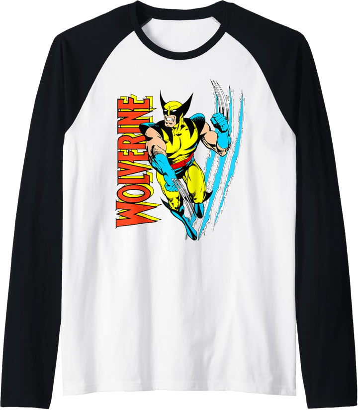 Marvel X-Men Wolverine Vintage Claw Slice Raglan
