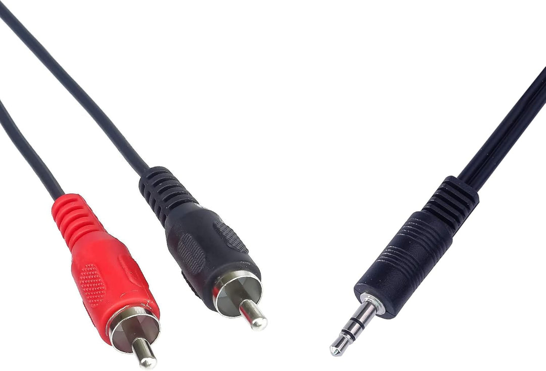 PremiumCord Klinke auf Cinch Y Kabel 10m, Klinkenstecker 3,5mm auf 2x Cinch RCA Stecker, Jack zu RCA