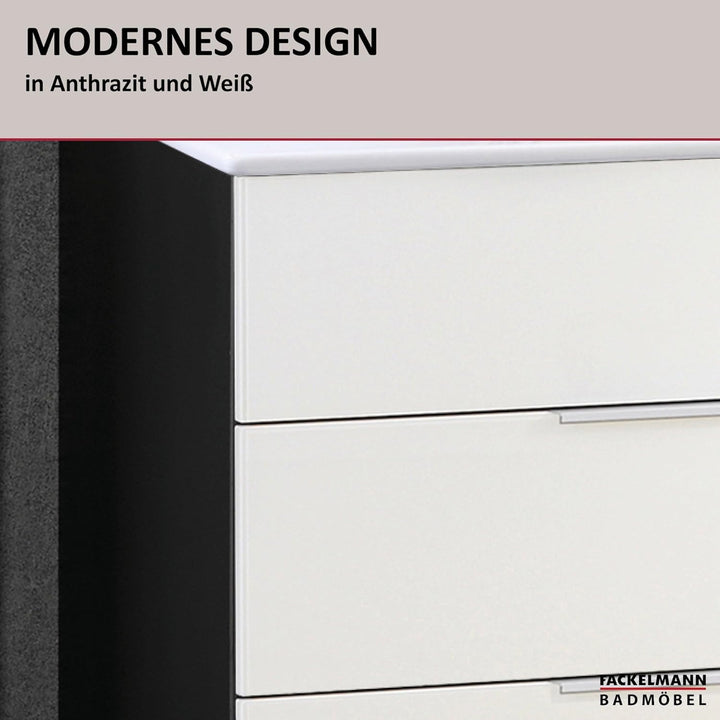 FACKELMANN Waschtischunterschrank KARA / Badschrank mit Soft-Close-System / Masse (B x H x T): ca. 8