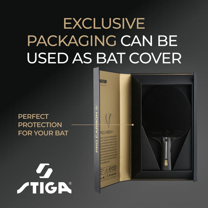 STIGA Unisex – Erwachsene Pro Carbon + Profi Tischtennisschläger,, Pro Carbon Tischtennisschläger, S