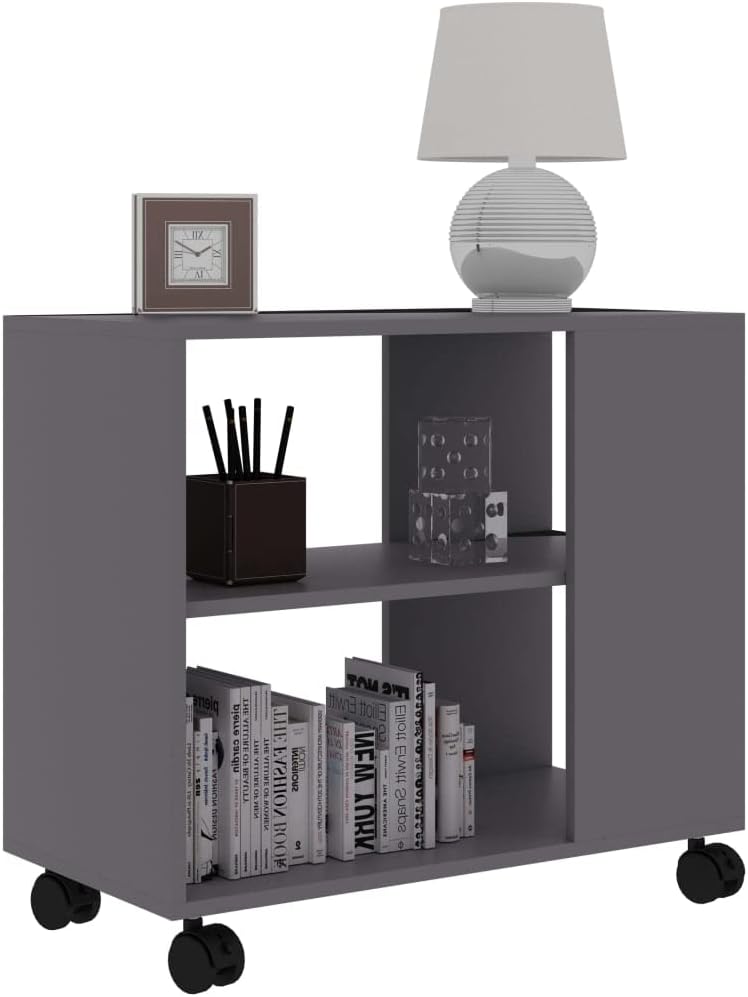 FIRBNUS Beistelltisch Grau 70x35x55 cm Beistelltisch Sofa Beistelltisch Schmal Beistelltisch Rollen