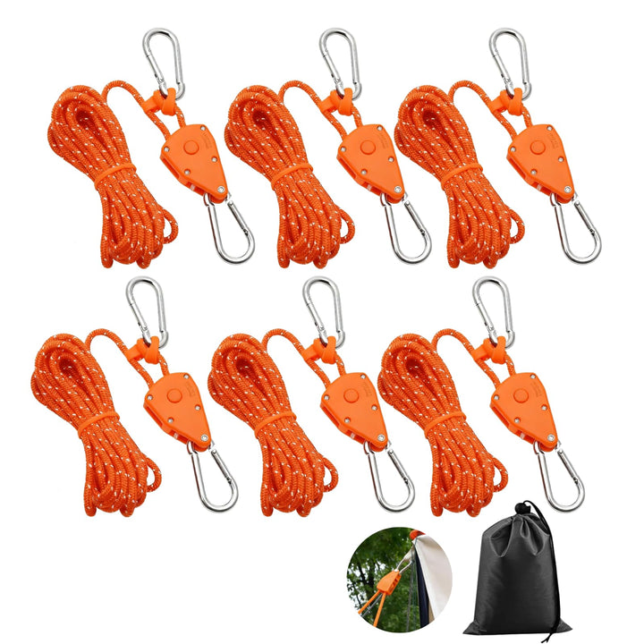 6 Stück Abspannseil mit Ratsche, 4M Abspannseile mit Seilspanner, 1/8 Zoll Spannseil mit Ratsche Spa