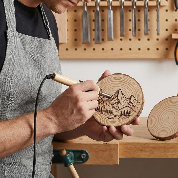 120 Stück Holzscheiben Klein Set, 3-4/4-5/5-6cm Durchmesser Runde Baumscheiben zum Basteln Holz Log