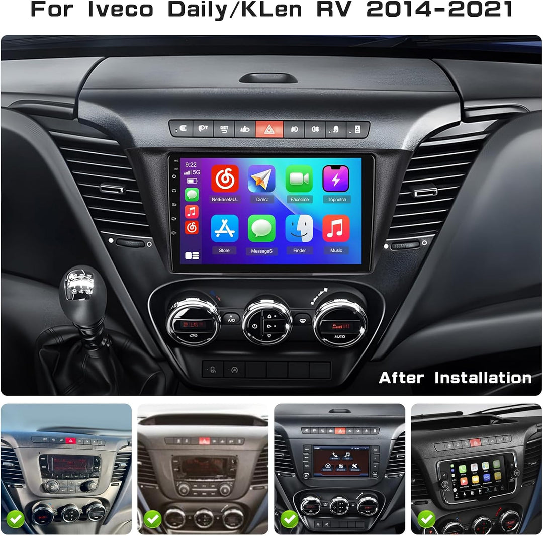 Hikity 2GB+64GB Android 15 Autoradio für Iveco Daily VI 2014-2021 Radio Wireless Apple CarPlay Andro