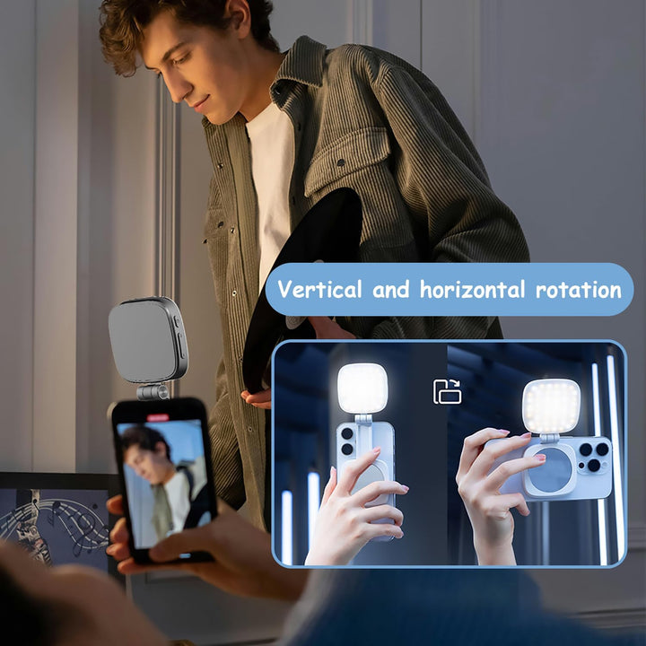 Das Magnetisch Drehbare Handy-Fülllicht mit Spiegel Eignet Sich für Verschiedene Mobiltelefone wie d