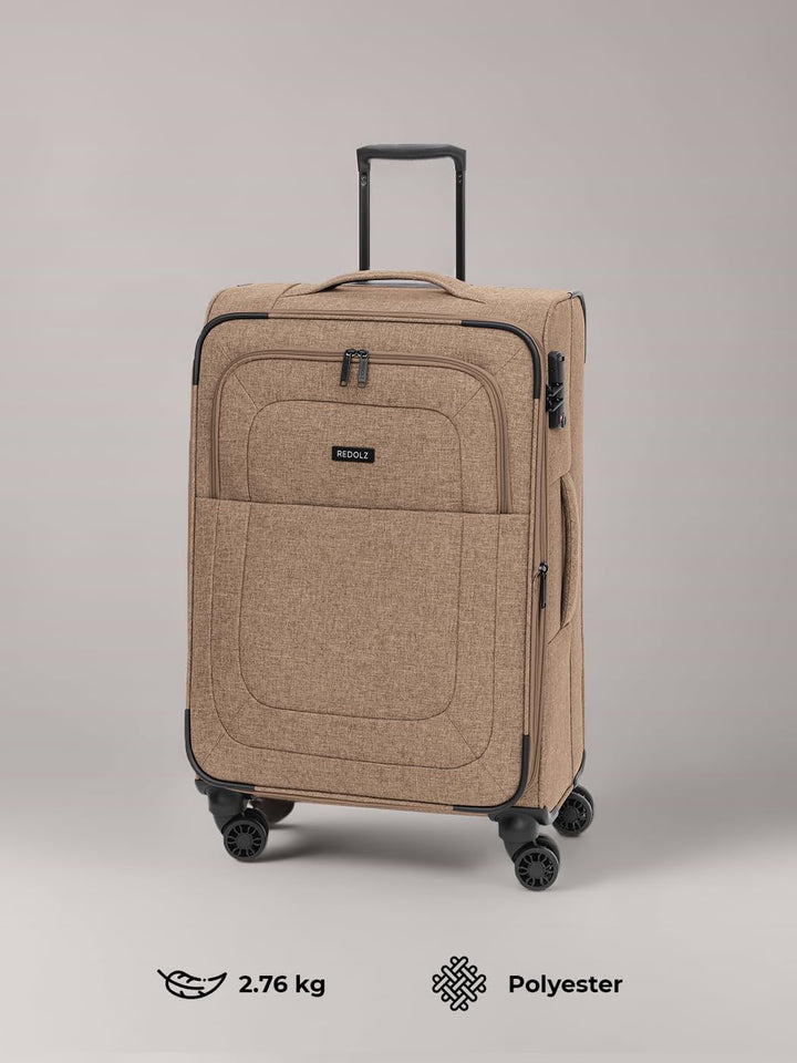 REDOLZ MEDIUM Weichschalen Koffer für Männer & Frauen | leichter Trolley 67 cm mit 4 Doppelrollen &
