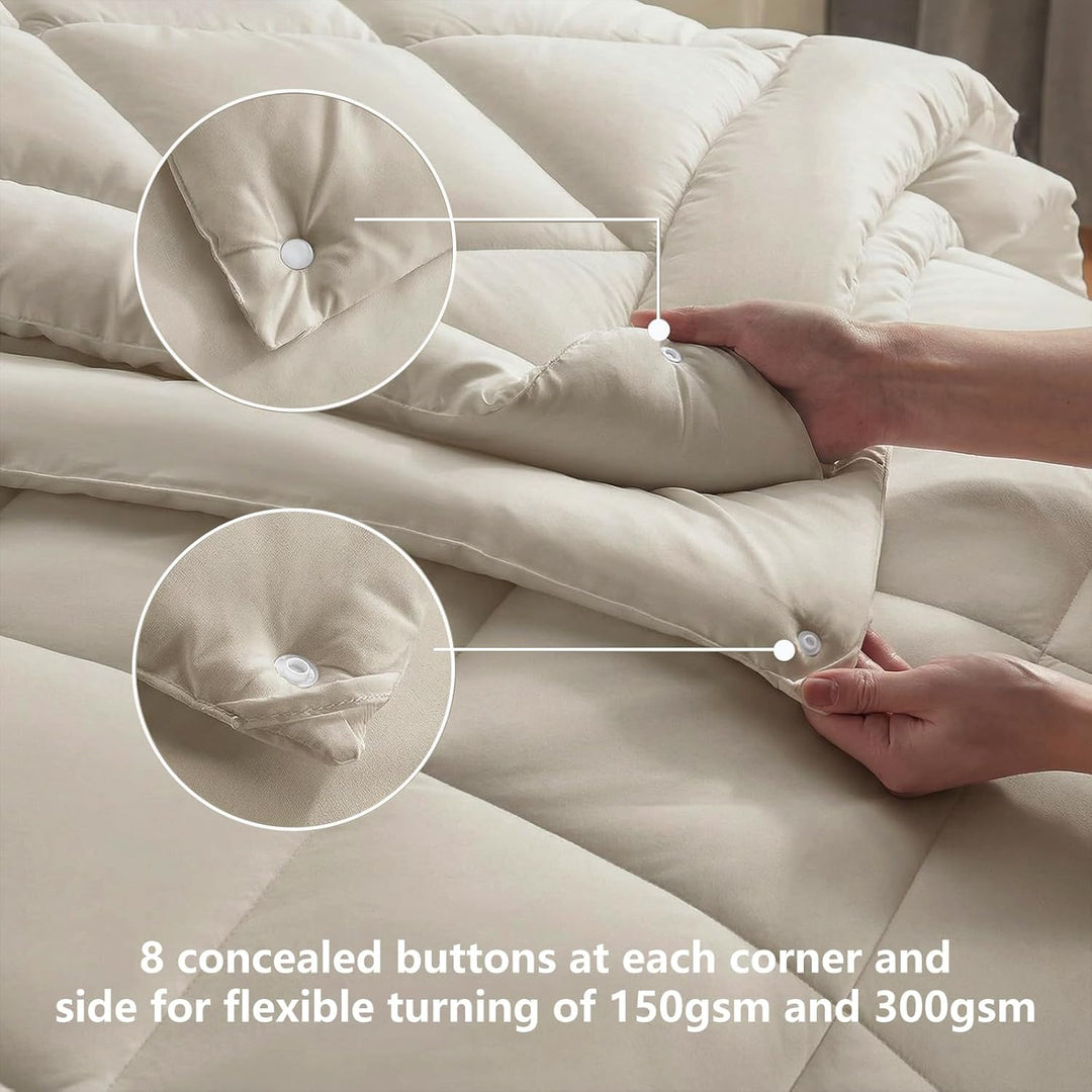 WAVVE Bettdecke 135x200 4 Jahreszeiten 2 teilig - Ganzjahresdecke 135x200cm 300gsm+ Sommerdecke 135