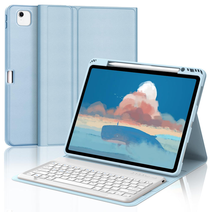 Hülle mit Tastatur für iPad Pro 12.9 Zoll 6ª 2022 /5ª 2021/4ª 2020/3ª Gen 2018, QWERTZ Deutsches Mag