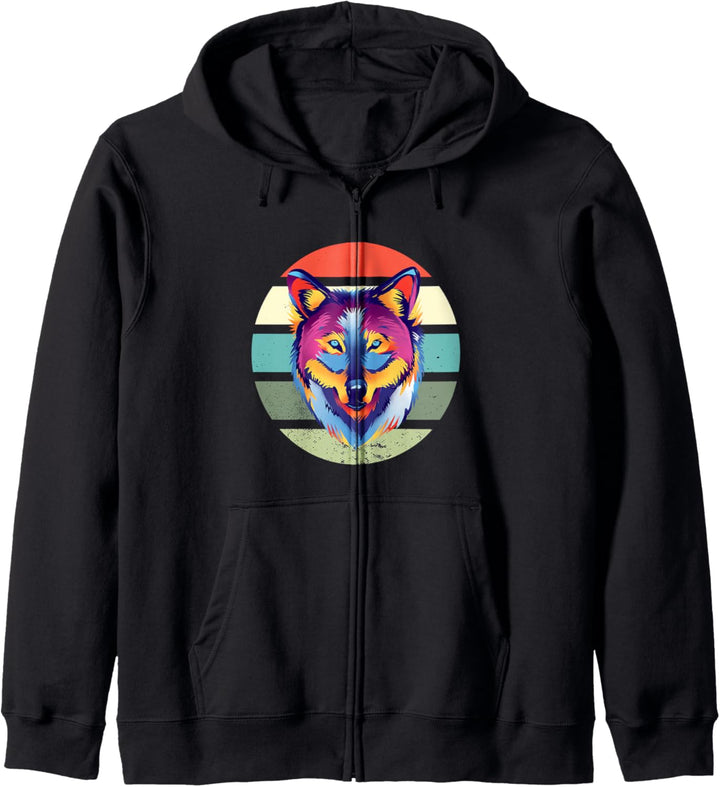 Wolfs Aquarellfarben Kapuzenjacke