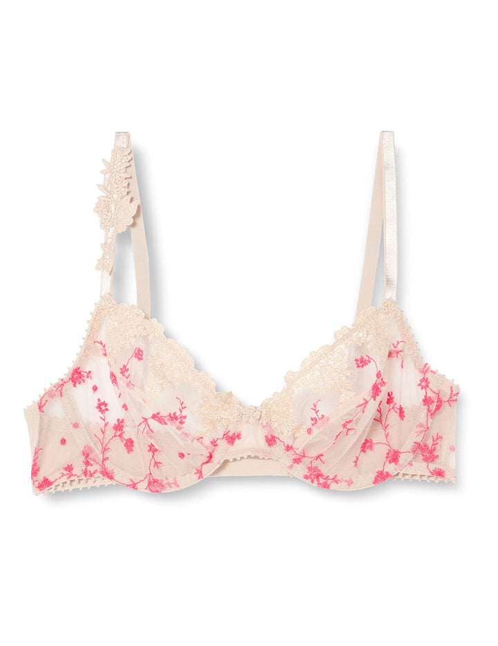 Passionata WHITE NIGHTS, Sehr Bedeckender Bügel-BH, Damen Unterwäsche 100E Dune/Pink Fluo, 100E Dune