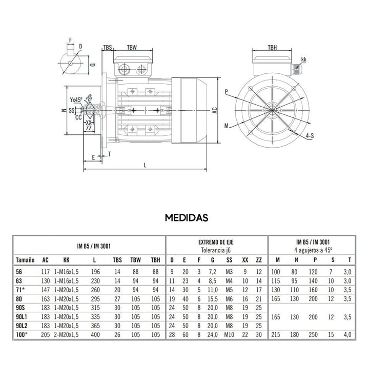 Dreifachmotor 230/400 V 0,75 kW / 1 PS (140 U/min)