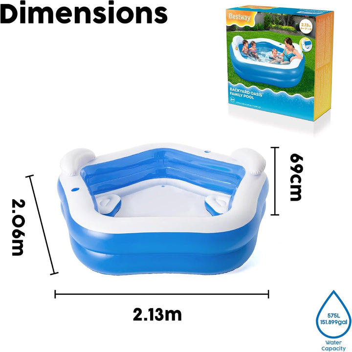 Bestway Family Pool Fun, 213 x 206 x 69 cm, Color, Color