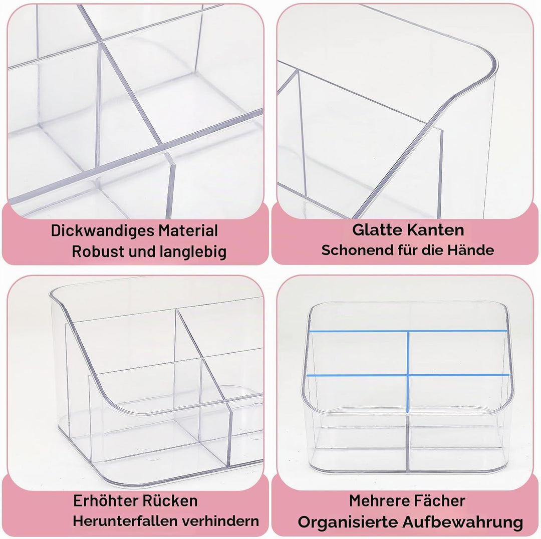 DASITON Make Up Organizer mit 5 Fächern, Pinselhalter Kosmetik Aufbewahrung Makeup Pinsel Organizer