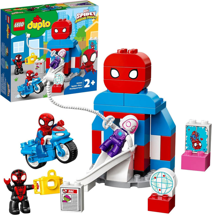 LEGO 10940 DUPLO Marvel Spider-Mans Hauptquartier, Kinderspielzeug zum Bauen mit Spider-Man-Figur fü