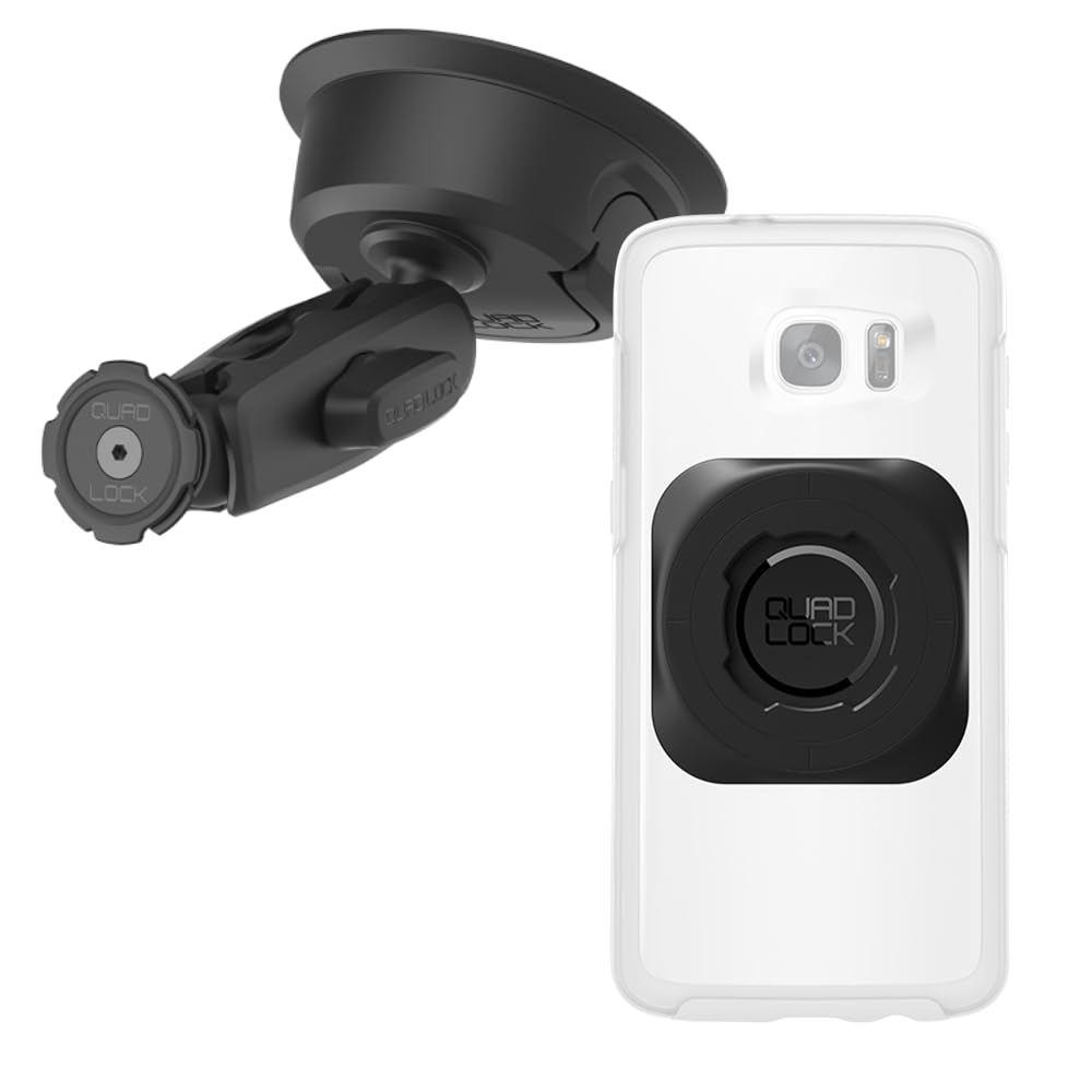 QUAD LOCK Hochbelastbare Saugnapf-Handyhalterung für Windschutzscheibe/Armaturenbrett mit Universal-