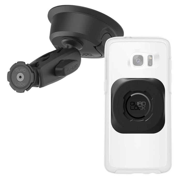 QUAD LOCK Hochbelastbare Saugnapf-Handyhalterung für Windschutzscheibe/Armaturenbrett mit Universal-