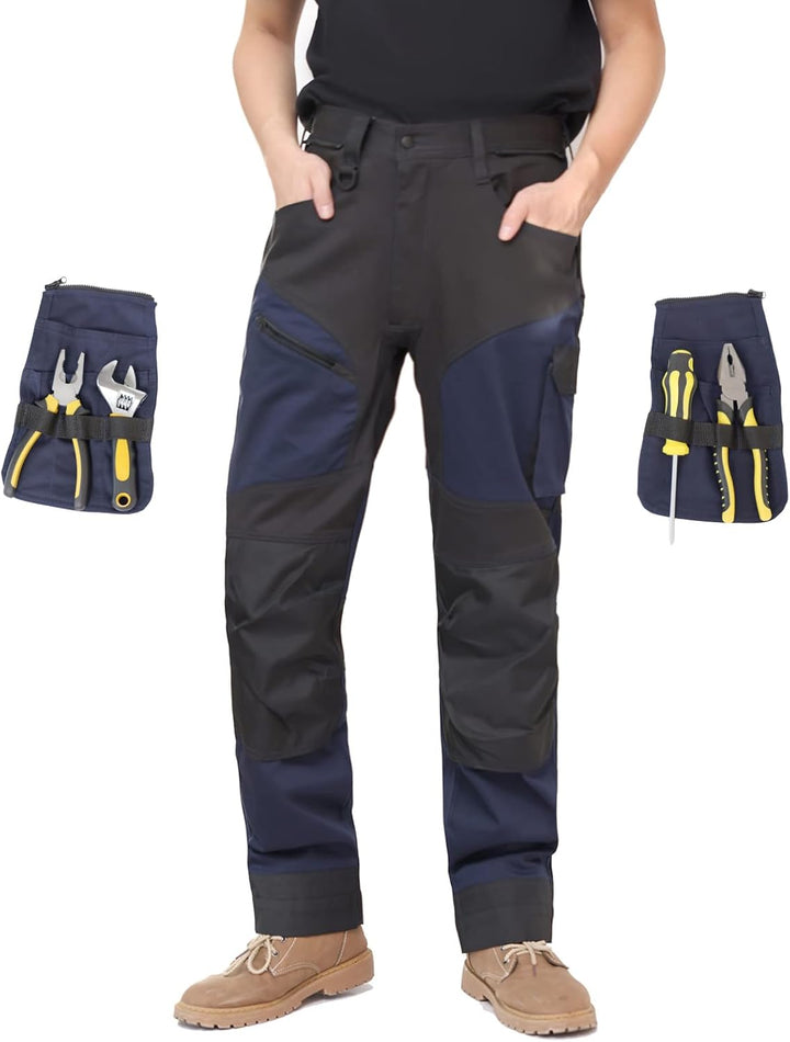WORK IDEA Arbeitshosen männer, Hose mit multifunktionalen Taschen, Hose mit abnehmbaren Flugtaschen,