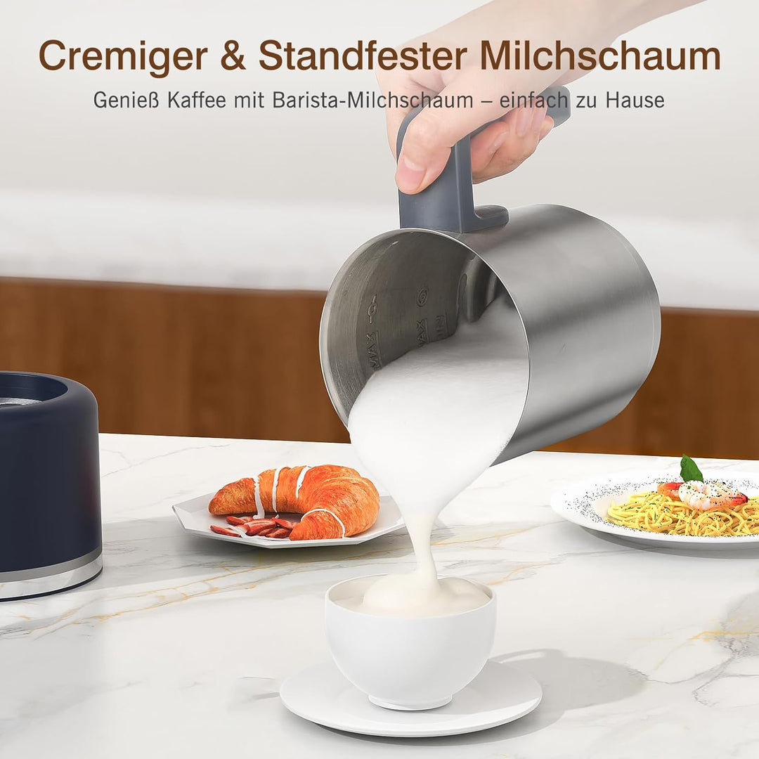 SIMPLETASTE Milchaufschäumer Elektrisch 4-in-1, 250-500 ML Heisser & kalter Milchschaum， 600 W Spülm
