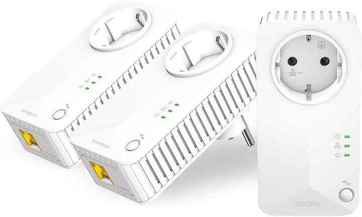 STRONG Powerline 600 Triple Pack | enthält 3 Powerline 600 Adapter | bis zu 600 Mbit/s |HomePlug AV