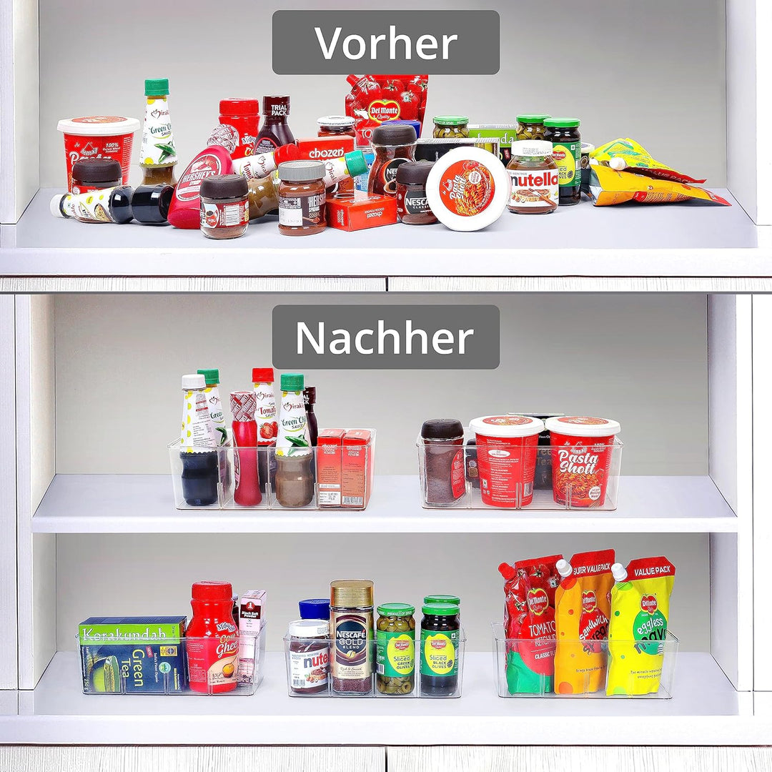 Winter Shore Küchenschrank Organizer [5er-Pack] - Aufbewahrungsbox Küche für Snacks, Gewürze, Geträn