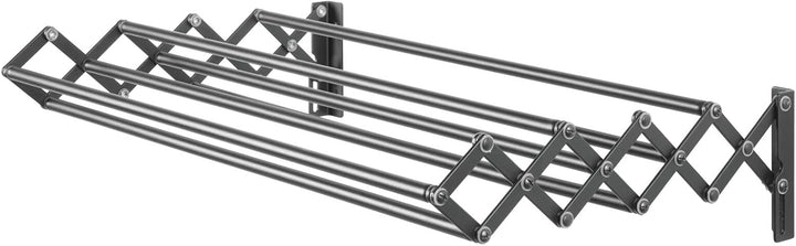 mDesign Wäscheständer aus Metall – ausziehbare Wäscheleine mit 8 Stangen für den Waschraum – platzsp